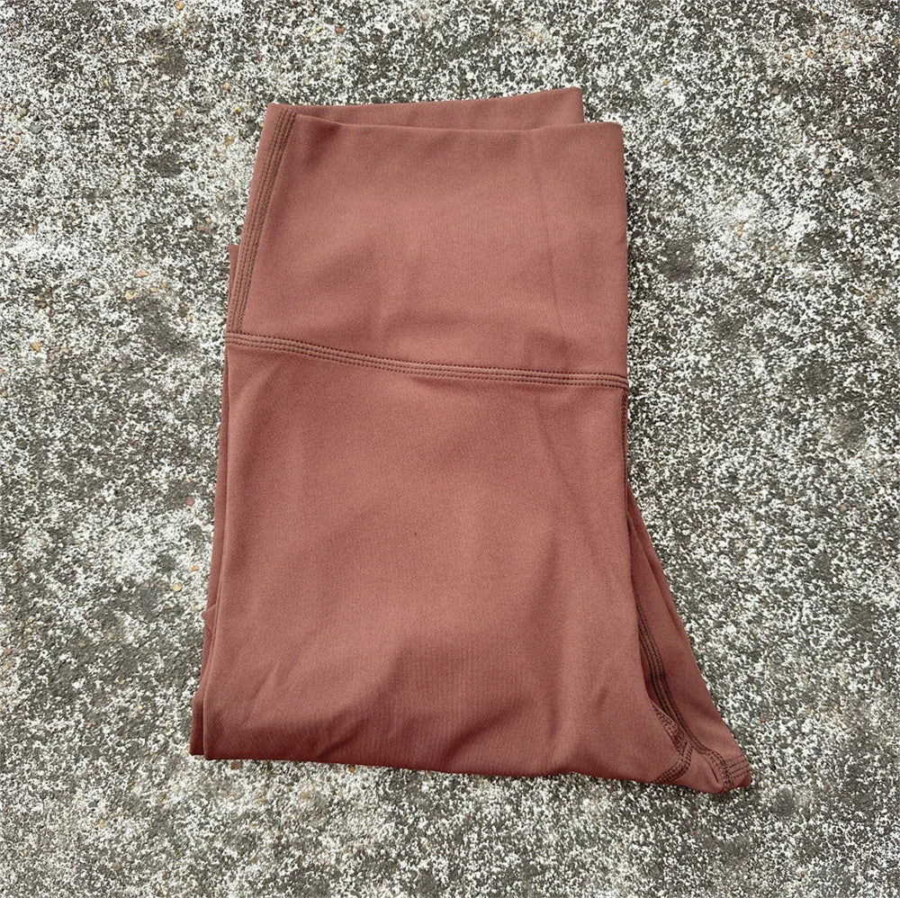 Solid Color High Waist Yoga Legging soft Women Sport Pant Tight Butter Athletic Gym Comprehensive Training Jog Back Waist Pocket
