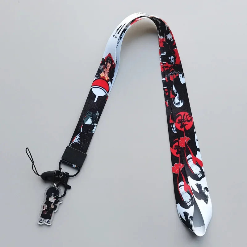 Cartoon Narutos Japanese Anime Lanyard Neck Strap Kakashi Keychain for Pendant Fashion Key Ring Cosplay Accessories Gifts