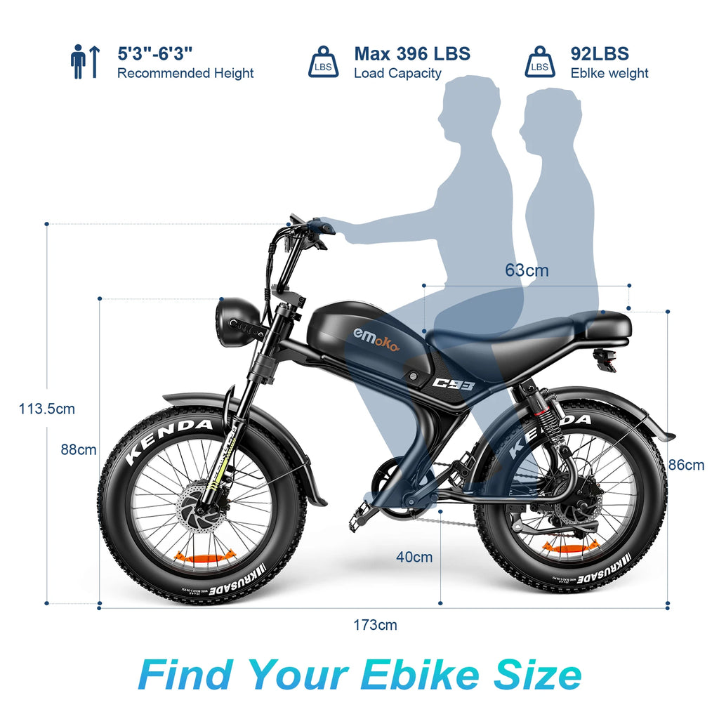 Electric bicycle C93 2000W motor 48V23Ah Battery Dual Hydraulic break E-BIKE max speed 55km/h Aluminum alloy electric bike adult
