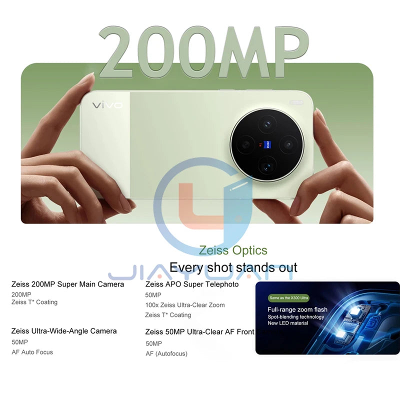 Original Vivo X300S 5G Smartphone 6.78" 144Hz LTPO AMOLED 200MP Zeiss Camera 7100mAh 90W Dimensity 9500 NFC Mobile Phone