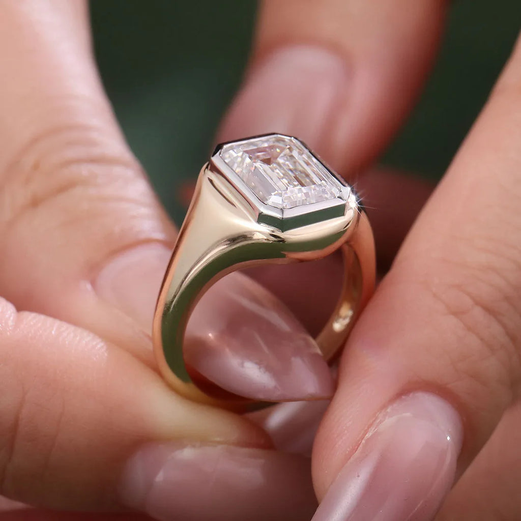 Provence platinum 14K 18K gold ring 3ct E VS2 Lab Diamond Emerald weeding rings for women men Customized Promise Engagement Ring