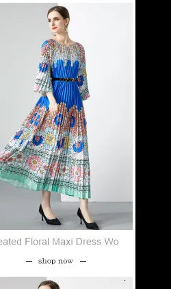 Women Casual Midi Shirt Dress Long Sleeve New Comings Fashion Design Cartoon Print Lady Streetwear Flower Vestidos Large Size