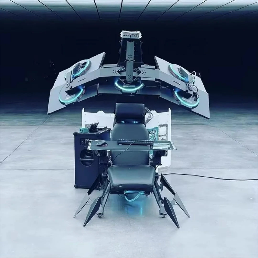 2026 Hot Selling Ergonomic Fully Recliner Office Chair Cockpit For 3 Or 5 Monitors Zero Gravity Workstation Chair Scorpion Chair