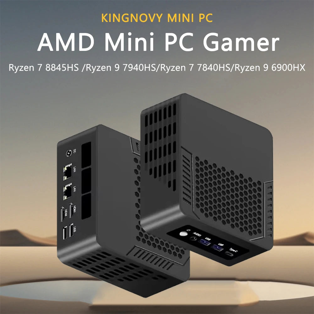 Dual LAN Mini Gaming PC AMD Ryzen 9 7940HS R7 7840HS Mini PC 16GB DDR5 512GB SSD Mini Computer 4K HDMI Dual Display Mini Desktop