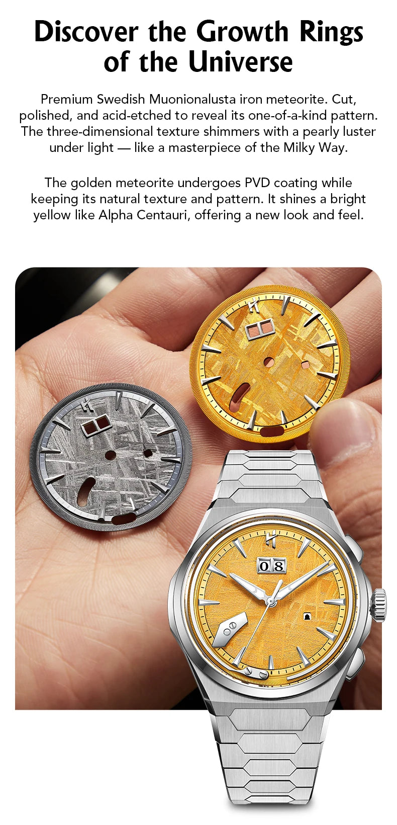 Lucky Harvey Meteorite Pattern Dial Chiming Watches Self-sounding Grade 5 Titanium Alloy Automatic Mens Wristwatch New Limited