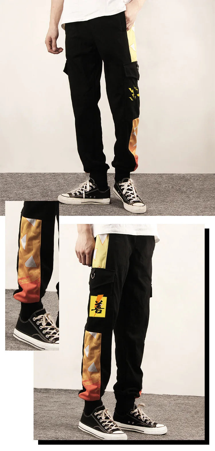 Anime COSPLAY Overalls Kamado Tanjirou Agatsuma Zenitsu Tomioka Giyuu Sweatpants Casual Cargo Pants Fashion Unisex