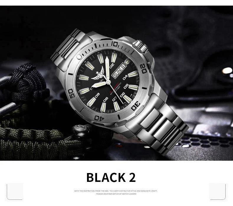 YELANG New Men Automatic Mechanical Watch T100 Self Luminous SWISS ETA Movement 25Jewels Deep Sea DiverSwim Waterproof 300m V5