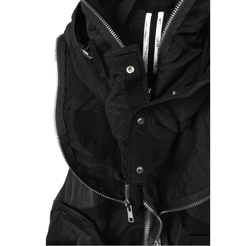 HKSH Summer New Men Dark Tide Youthful Original Design High Street Fashion Punk Pocket Hooded Chic Tie-Dye Loose Vest Ins HK5741