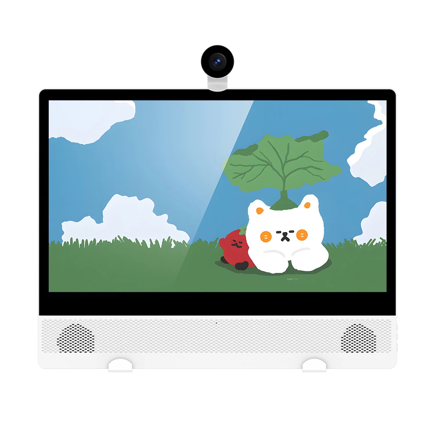 Factory Directly Sale 15.6 Inch 2 1 Portable Smart TV White Cabinet with HD Definition Android OS for Kids Learning Education