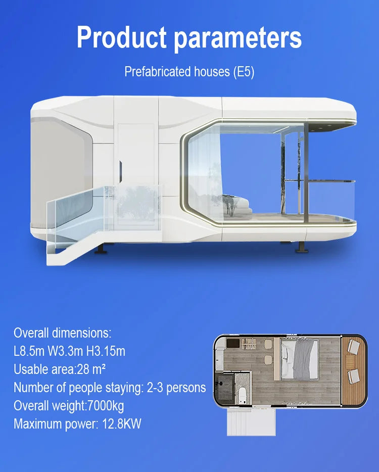 Fully Equipped Mobile Cabin Tiny Living Prefab Steel Container House Chinese Modular Hotel for Home Prefab Houses