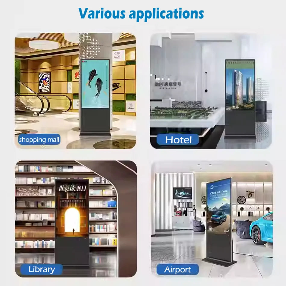 43/50/55/65 inch vertical advertising machine 4K HD LCD screen network version floor-standing LCD advertising all-in-one machine