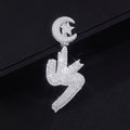Provence jewelry 925 Sterling silver pendant Letter VS star moon lab diamond pendant for men rock hiphop jewelry boyfriend gift