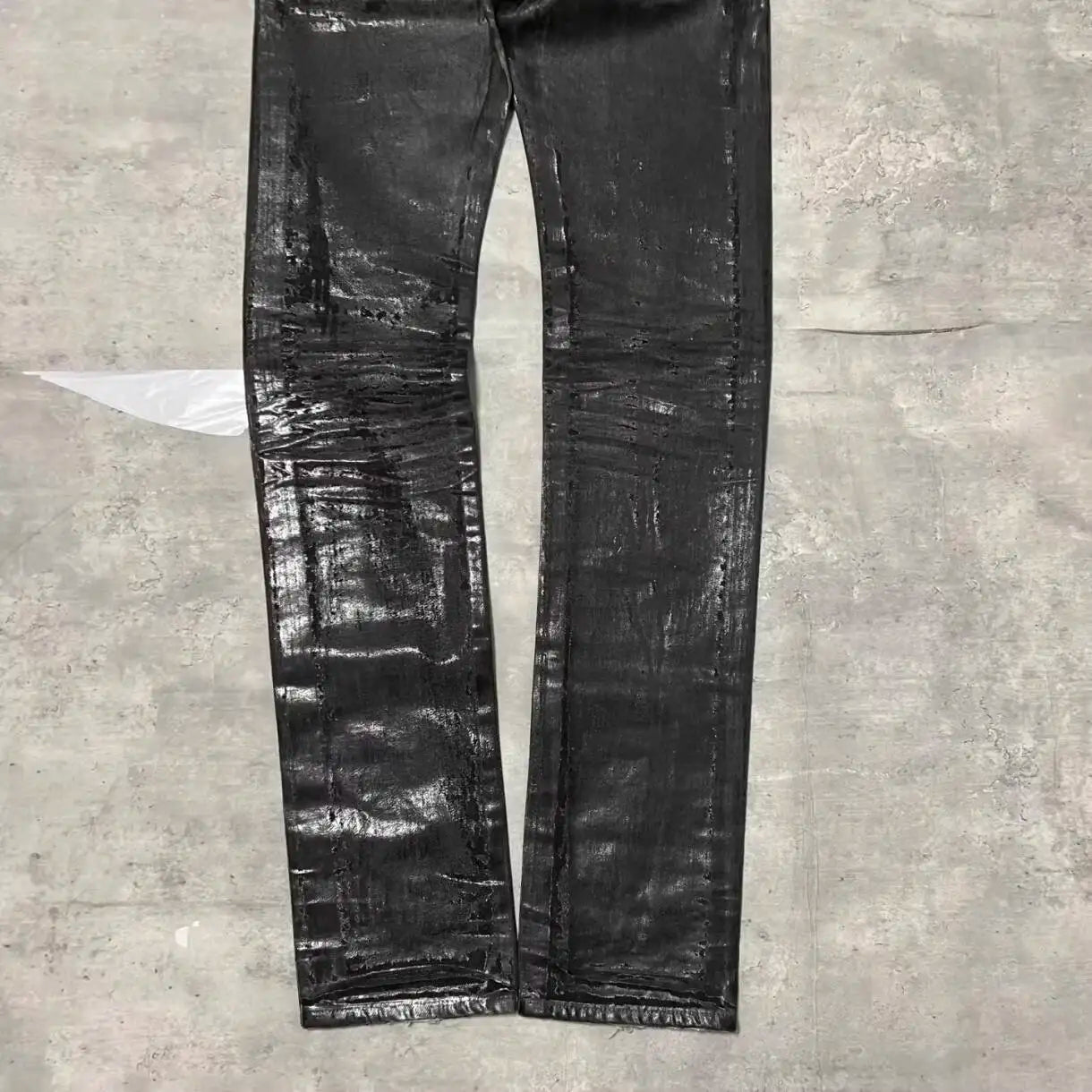 HKSH Autumn New Men Tide Dark Vintage Stylish Damage Waxed Denim Pants Handmade Hole High Street Jeans Straight Chic Ins HK17722