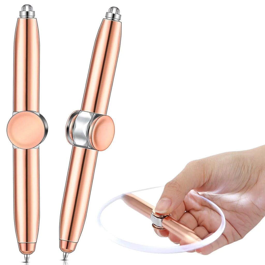 Multi-Functional Gyro Pen Decompression Finger Rotation Toy Fidget Spinner LED Light Ballpoint Pen Metal Gyro Pen Gift