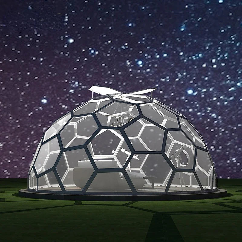 Customized Design 6M Outdoor  Luxury Hotel Resort Igloo Ball Geodesic Geo Dome Glass House Shaped Dome Tent