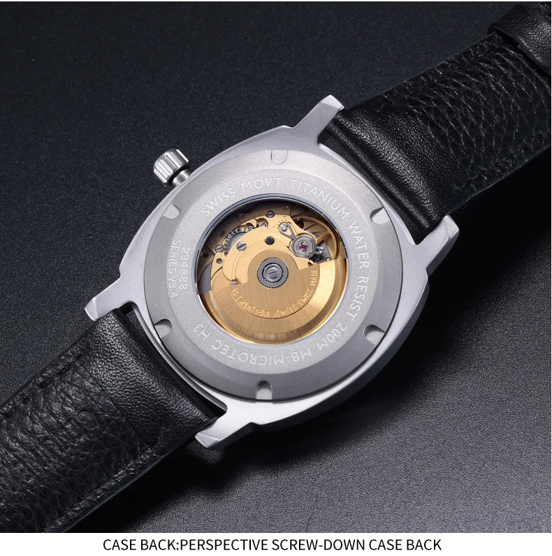 YELANG Men Automatic Watches Titanium Alloy Case H3 T100 Gas SelfLuminous 200M Waterproof Mechanical Wristwatch Sapphire V3.4