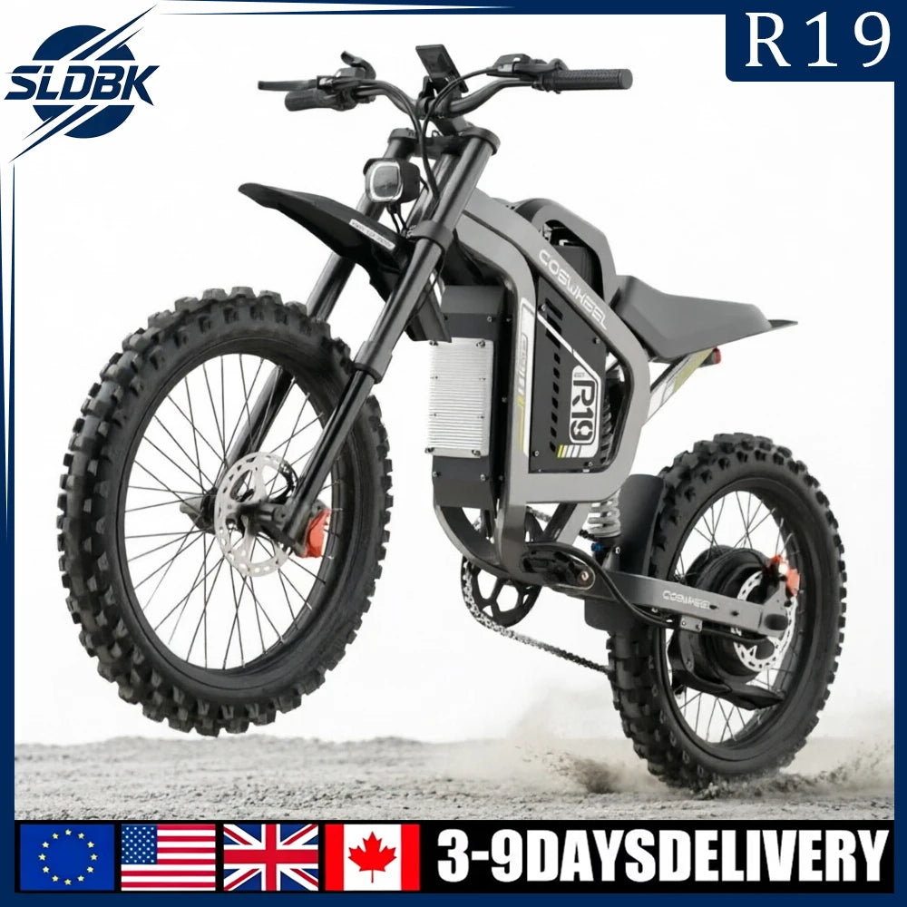 SLDBK R19 Electric Bike High Power 6000W Adult Electric Motorcycle 72V40Ah Battery Off-Road E-bike Use 85kmh Mountain Dirt EBike