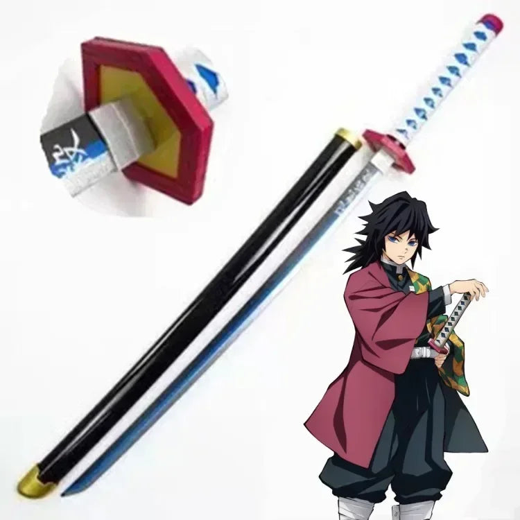 104cm Japanese Katana Samurai Sword Accessory Demon Slayer Katana Tanjirou Sword Kimetsu No Yaiba Iron Ninja Knife Cosplay Toy