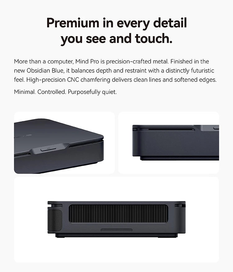 Khadas Mind Pro, AI Mini PC 180 TOPS, Intel Ultra X7 358H, Arc B390, 64GB+2TB, 7.98Wh Battery, Wi-Fi 7, BT 6.0, for Gaming/Offic