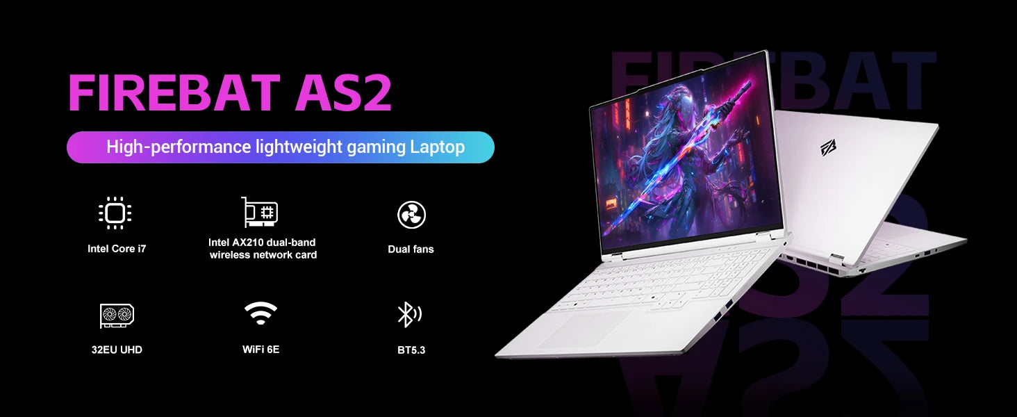 FIREBAT 16Pro Laptop 16Inch RTX 5060 Intel i7 13700HX 5GHz 16C/24T CPU 2.5K 300Hz 16GB DDR5 1TB PCIe4.0 SSD Gamer Gaming Laptop