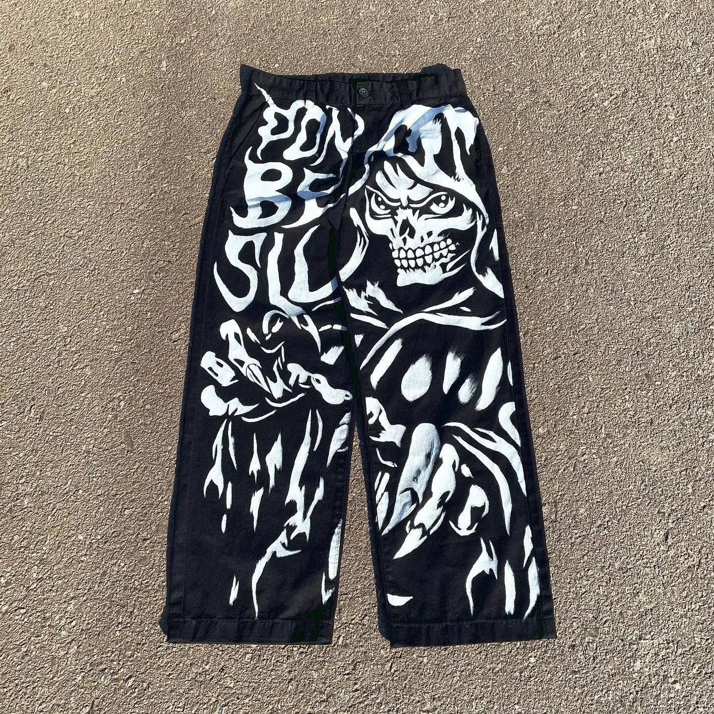 Anime Sexy Girl Print Blue Baggy Jeans New Style Wide Leg Trouser Y2k Harajuku Popular Streetwear Men Women High Waist Pants