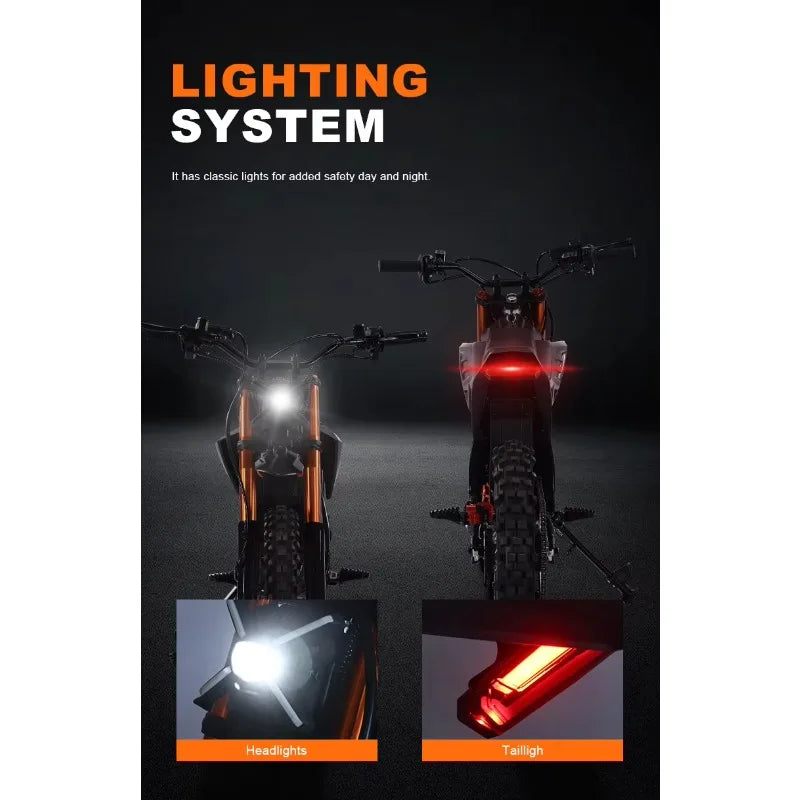 SXLL Electric 3000W 48V 21AH Battery Mountain Bike 14 '/12' Fat Tire Hydraulic Brakes Off-Road Motorcycle Brushless Motor 61-80