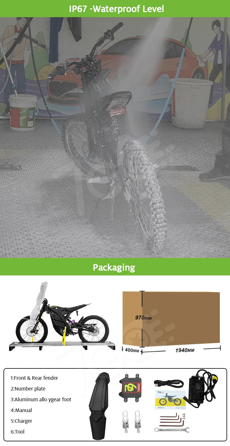 79bike Falcon M Dirt Bike Electric 8000w 50N.m 72V 35AH RE-Gen Break EABS Brake Electric Dirt Bike Adult Enduro Motorcycle
