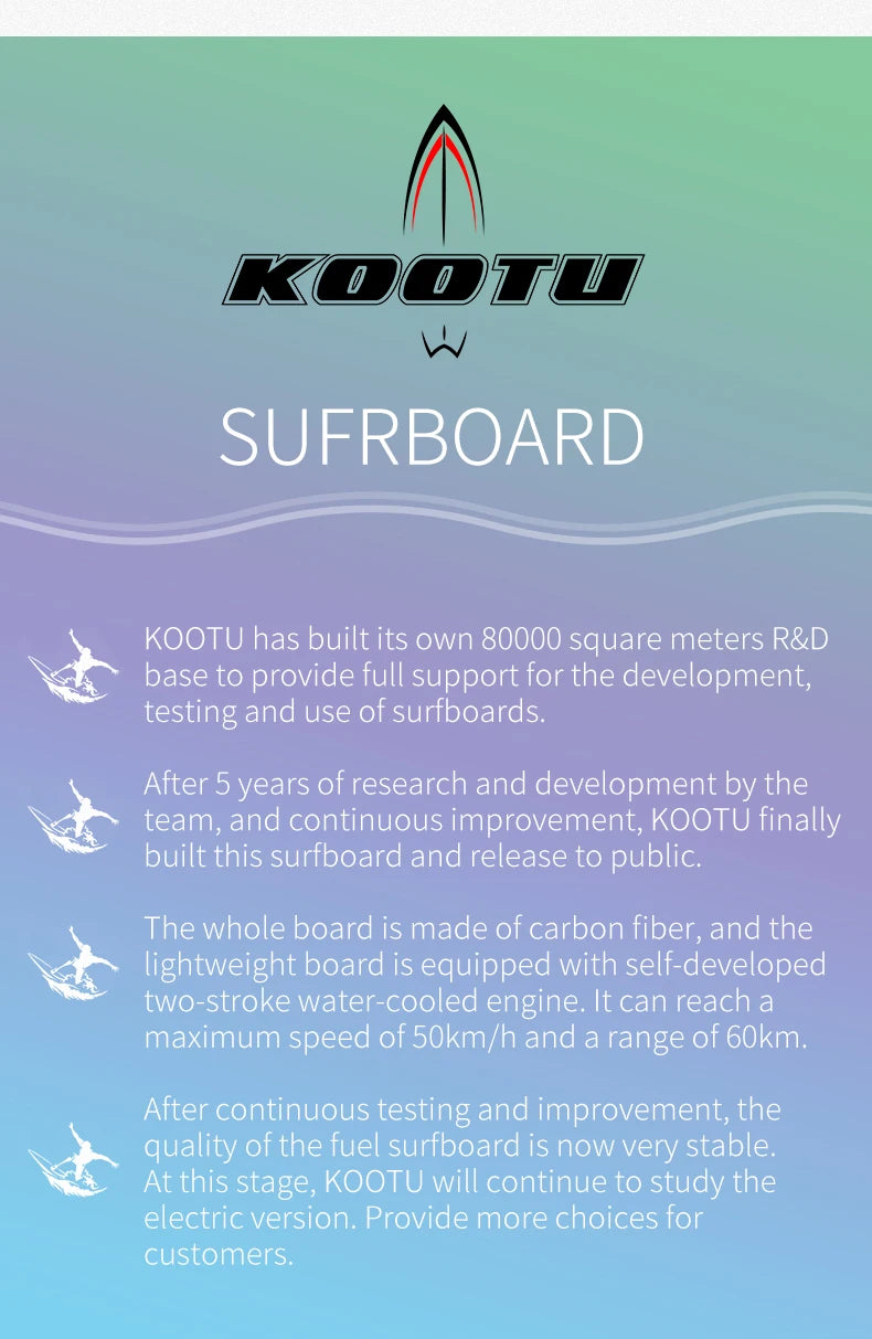 Full Carbon Fiber Jet Surfboards Fuel-powered surfboard 109cc Electric Power Water Surfboards