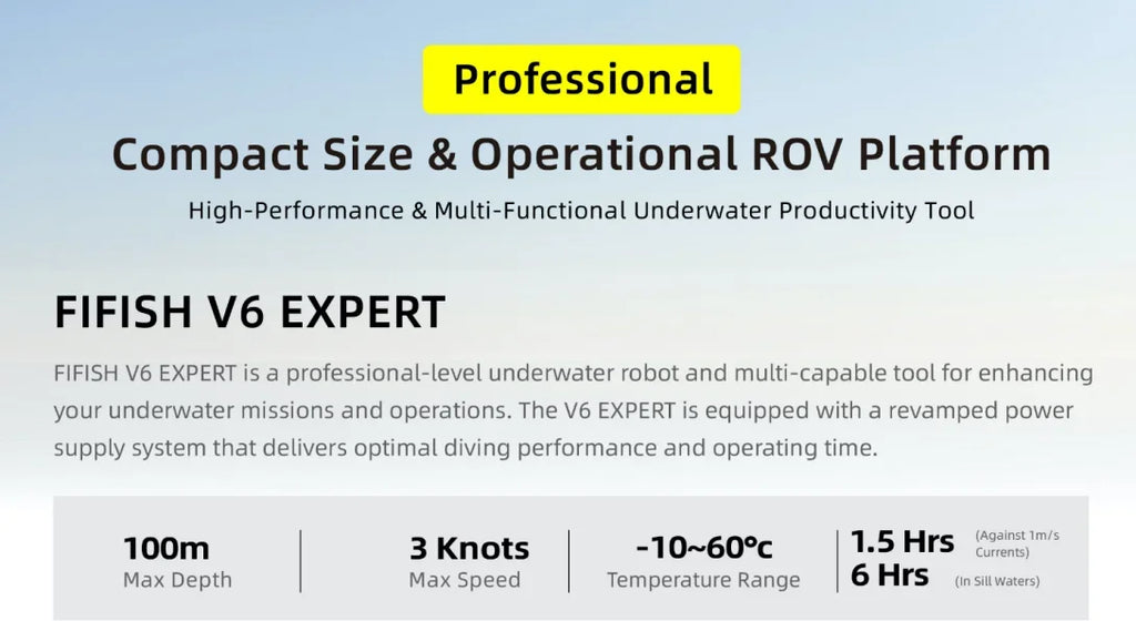 FIFISH V6E M200 Underwater Drone with Industrial Case  AI Vision Lock Portable ROV 6 Hours Underwater Robot with 4K Camera