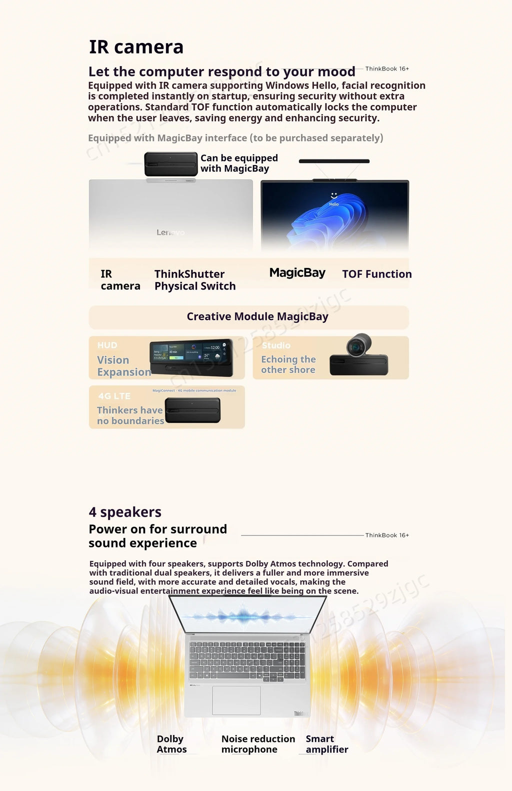 Lenovo ThinkBook 16+ Laptop 2026 Intel Ultra X7 358H Win 11Pro 32GB 1TB SSD Intel Arc B390 3.2K IPS Screen 165Hz Notebook PC