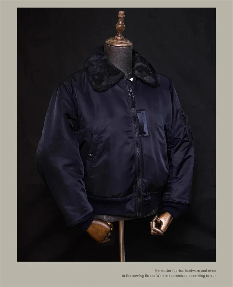 Flight Red Tornado B-15C Jacket Heavy Duty Wool Insulated Coat Winter Men Windbreaker With Fur Collar 2026ss design