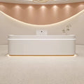 Nordic Cream Style Reception Desk Simple Company Beauty Salon Cashier Counter Training Institution Hospital Office Furniture FYR