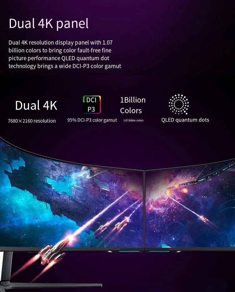 The world's first dual-UHD gaming monitor Ody-ssey S57CG954NC sam-sung 57inch dual 4K 240Hz with Curved Screen Monitor
