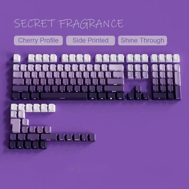 2025 New Original Daylight Cherry Keycaps PBT Translucent Gradient Color Side Engraving Personalized for MX Mechanical Keyboards