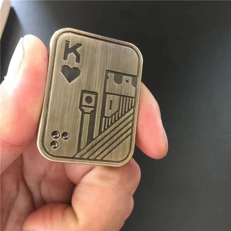 Fidget Spinner AA KK Fingertip Gyro Solution Pressure Reduction Toy Push Poker Push Card EDC Metal Toys Adult Gifts