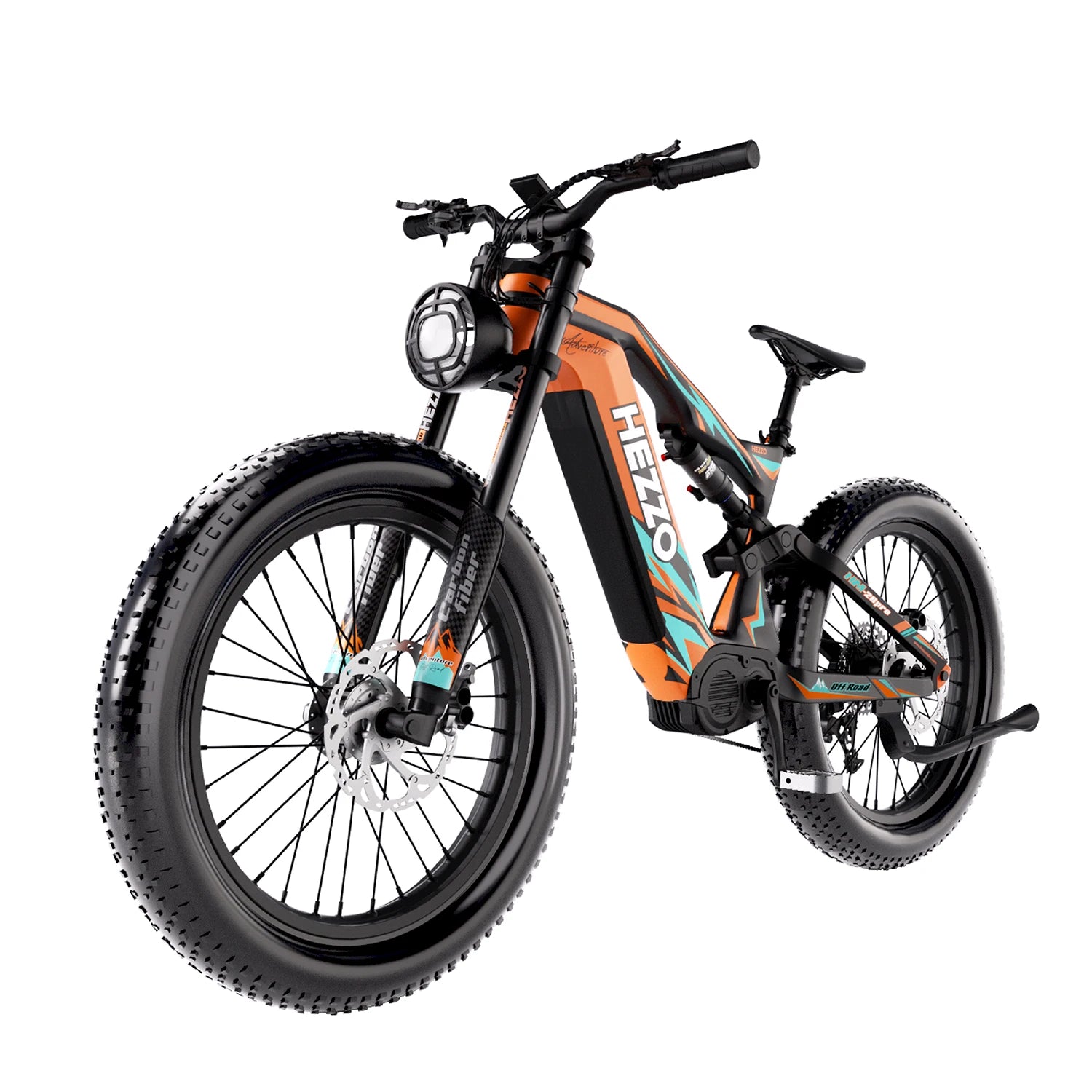 HEZZO K9 Ebike 1000W 52V Middrive Ebike 52V 21Ah Battery 160N.m Oil Brakes Power-Off Protection Off-Road Powerful Electric Bike