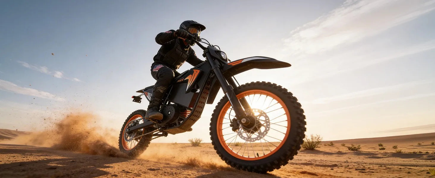 Fat E-Bike 60V 28Ah Off-Road E-Motorcycle 50 MPH 4000W Electric Dirt Bike US