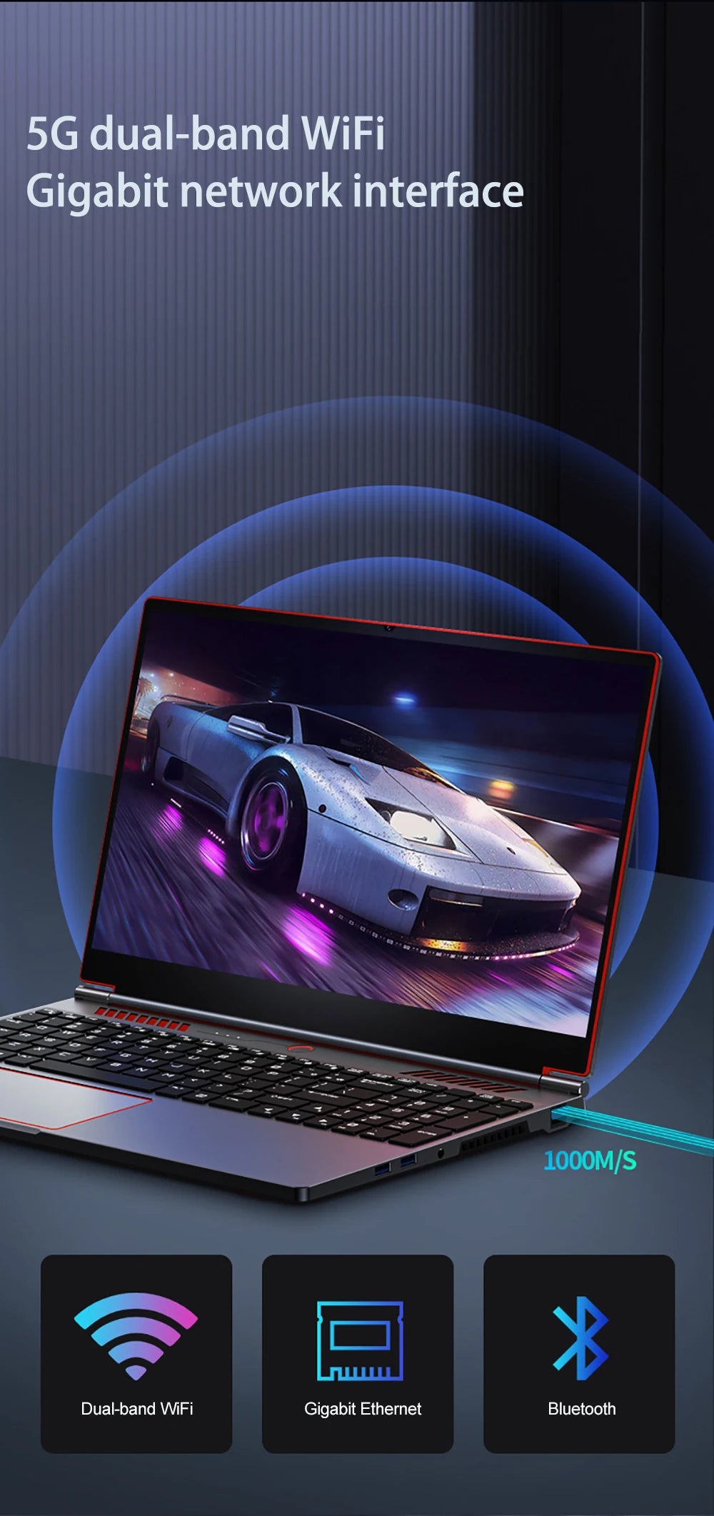 16.1 Inch Gaming Laptop RTX4050 6G Intel Core i9-13900HK Windows11 RAM Max 64GB DDR5 2*M.2 NVME 2TB SSD WiFi Office Notebook