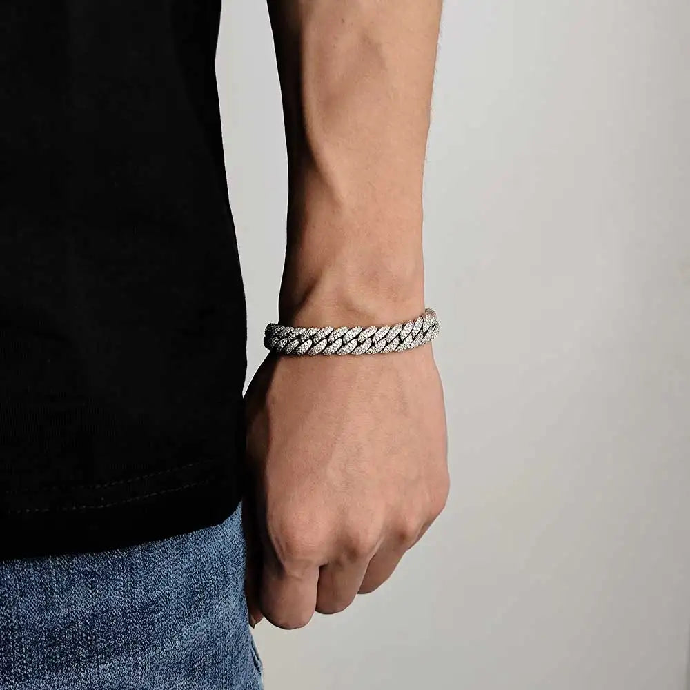 10mm Hip Hop Cubic Zircon CZ Iced Out Bubbles Cuban Link Chain Necklace For Men Women Jewelry Birthday Gift