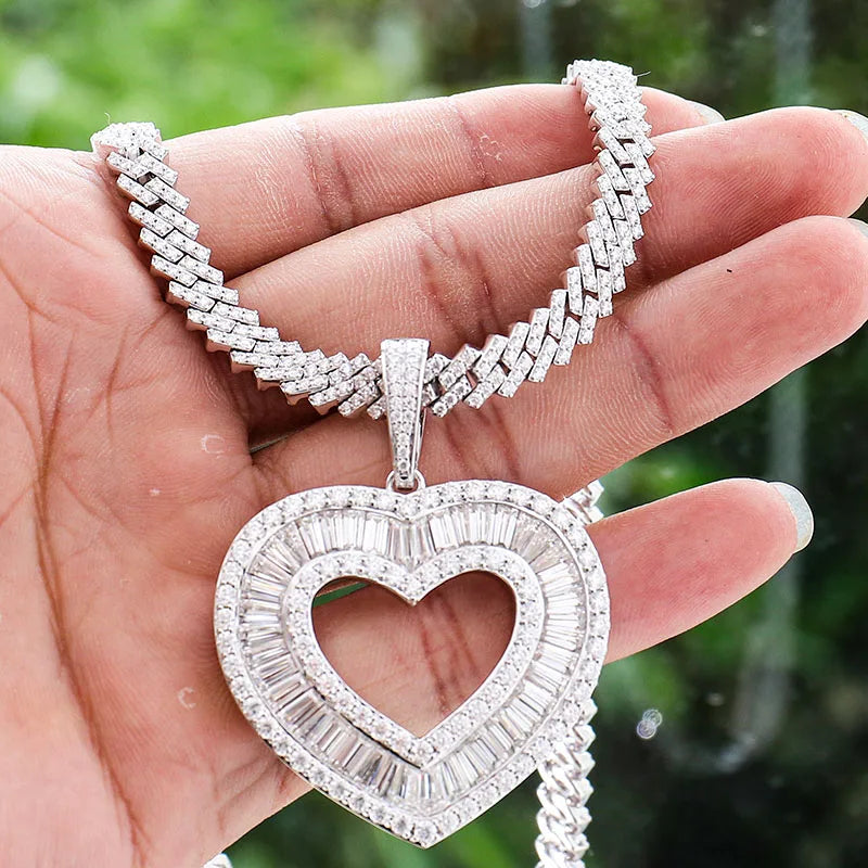 Provence Hip Hop Necklace for Men Moissanite Pendant for Women 18 Inch S925 Miami Rocky Drop Necklace Custom Jewelry