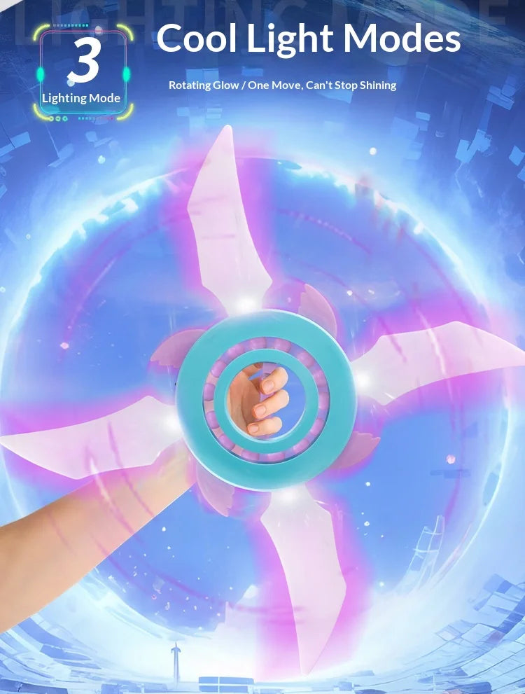 Light Up Ninja Star Fidget Spinner Colorful Led Lights Switchable Long Lasting Easy To Play Rotating Toy Boys Kids Birthday Gift
