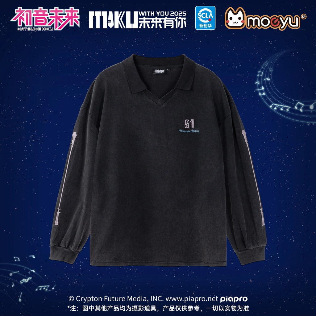Moeyu Hatsune Miku T-Shirt Men Tee Women Full Sleeve T Shirt Anime Vocaloid Sweatshirt Outdoor Casual Student t-shirt Clothing