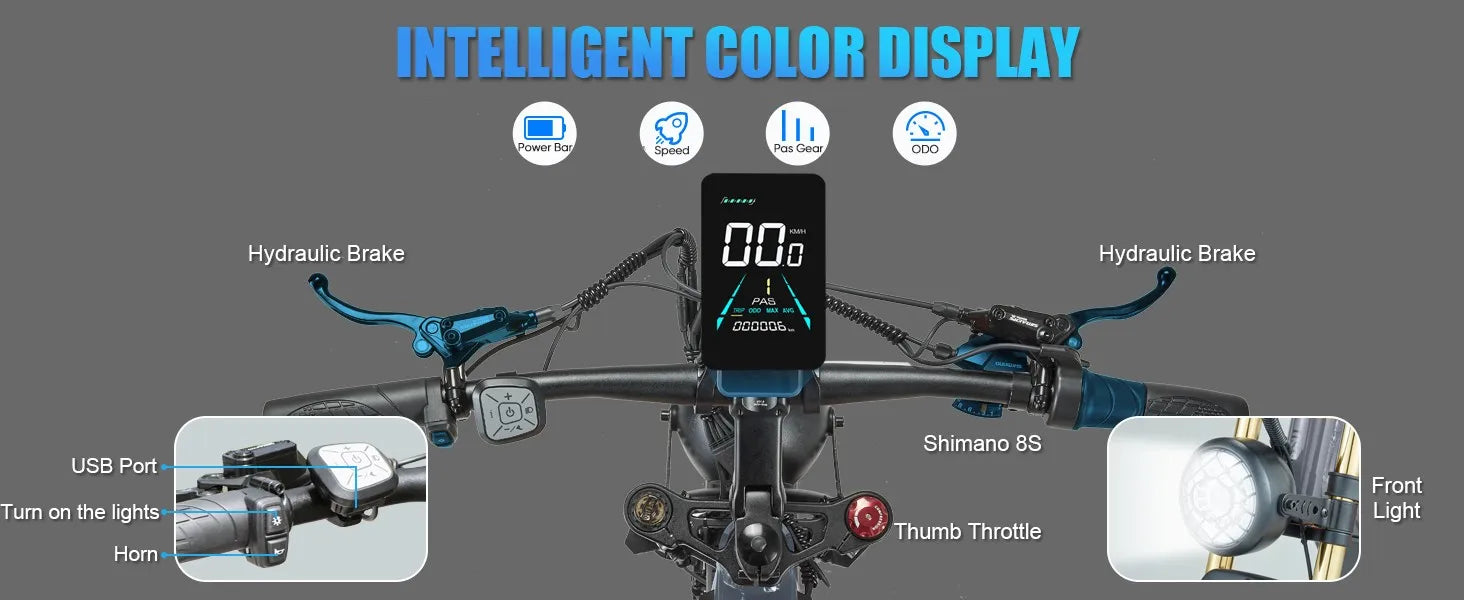 26" Electric Bike 1000W E-Bike For Adults & 2 Battery Bicycle  28mph Fatbike
