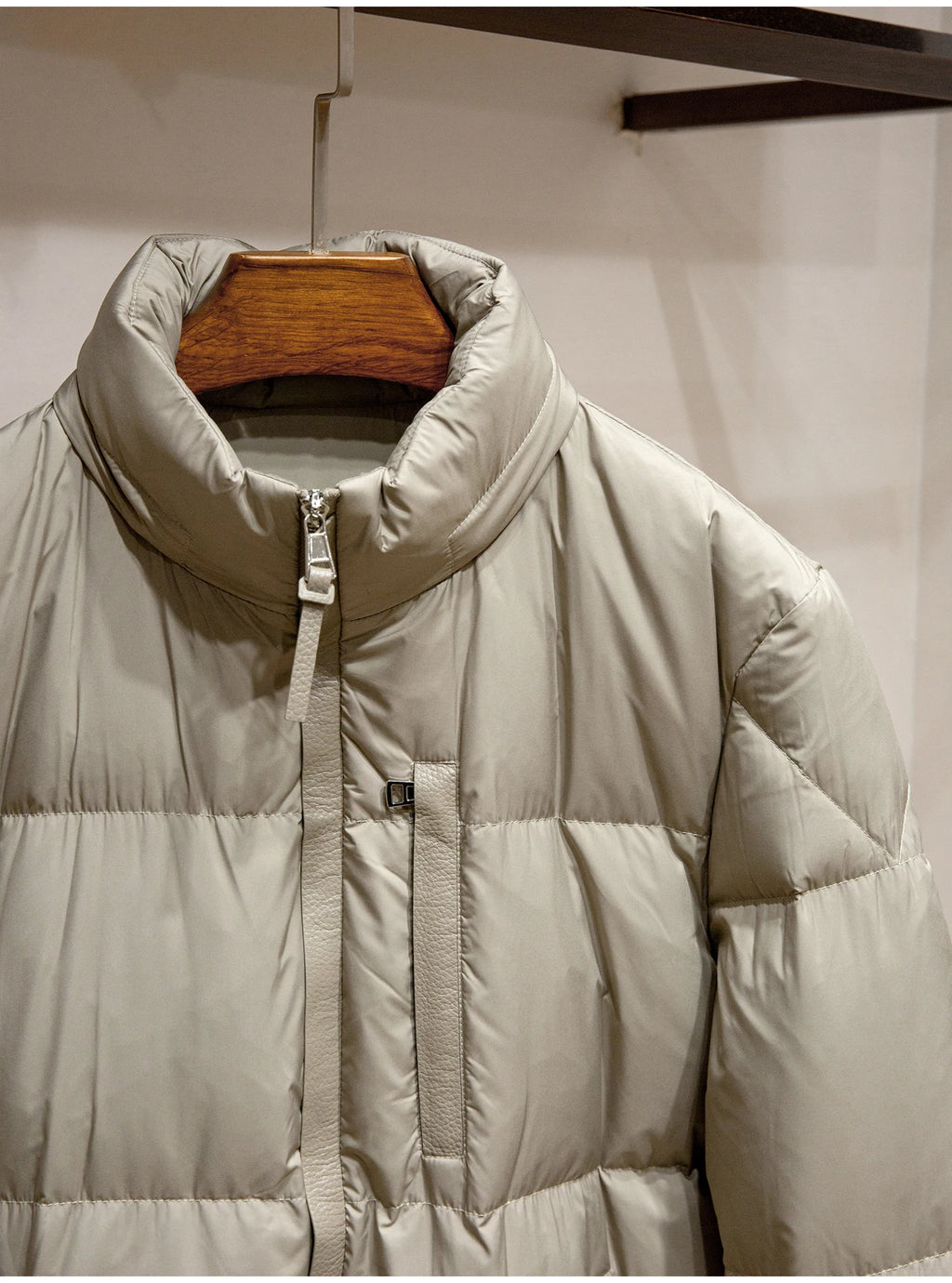 Men's High-Fluffy White Goose down Jacket Urban Outdoor Casual Hooded Stand-Up Collar Warm Filled Coat