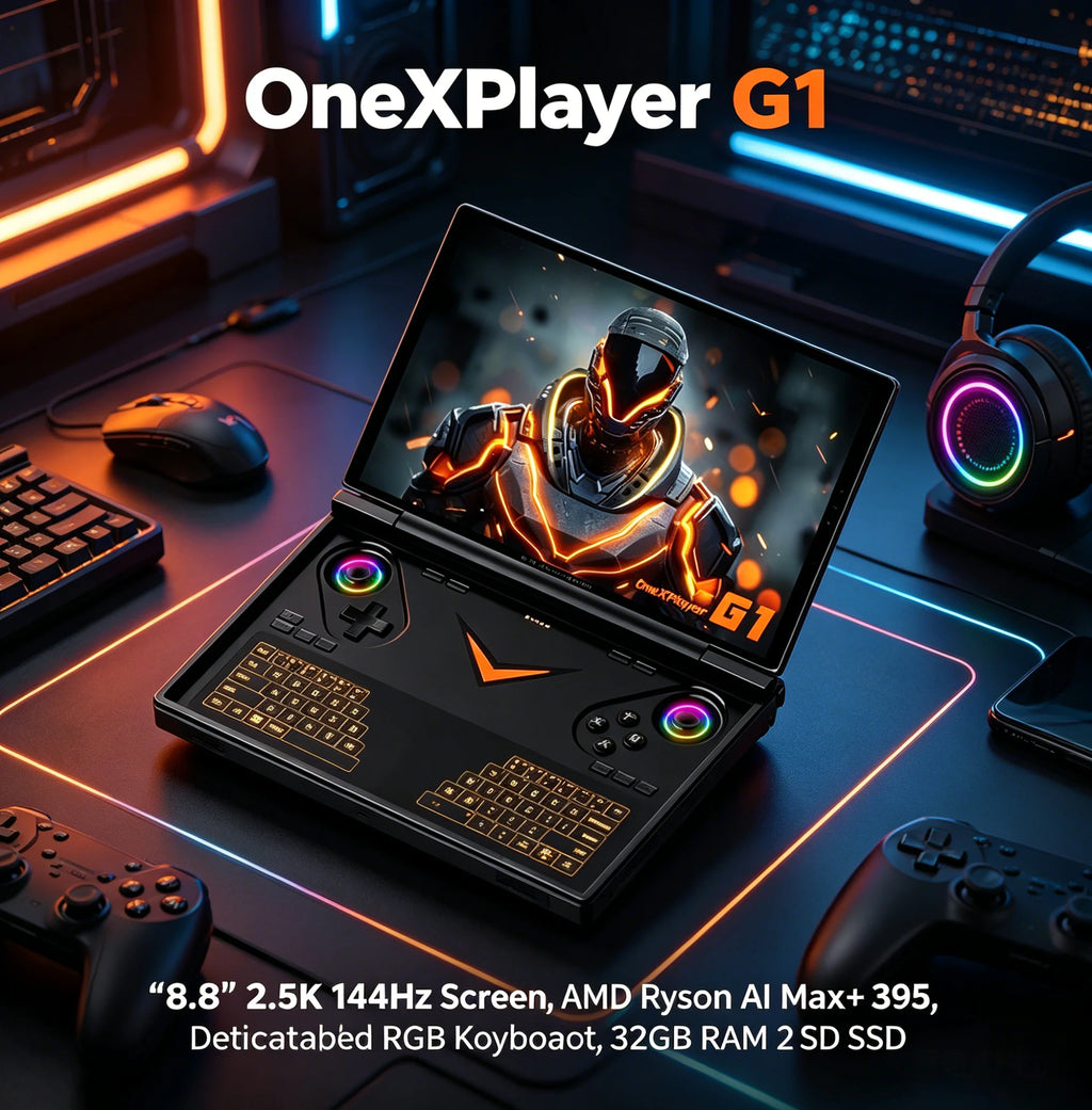 OneXPlayer G1 8.8" AMD Ryzen AI 9 HX 370 Handheld Gaming Console 2-in-1 Laptop Portable UMPC with Magnetic Keyboard