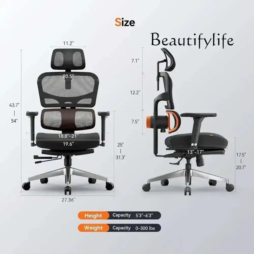 JB Office Chair, Auto Following Lumbar Support High Back Desk Chair With Laptop Desk Table, Seat Depth And Height Adjustable, Ch