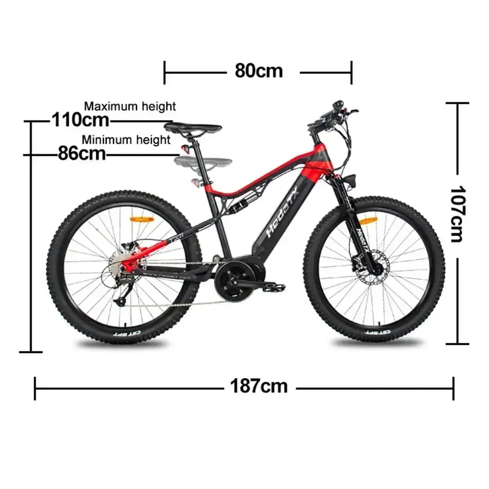 Detachable Electric Bicycle 500W Motor 48V15AH Battery E-bike 27.5 inch shock absorption mountain off-road Electric bike