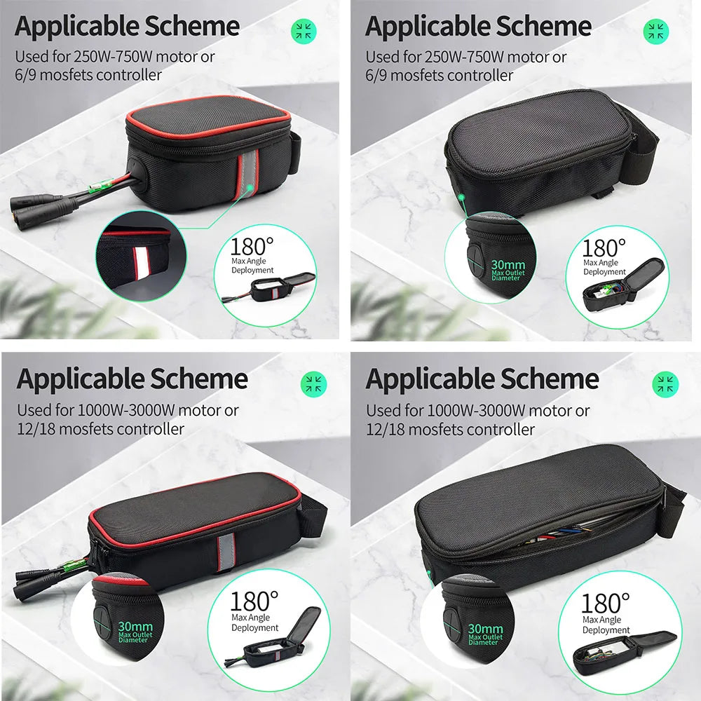 Electric bicycle large capacity waterproof controller bag/pouch, Ebike conversion kit parts controller waterproof storage bag