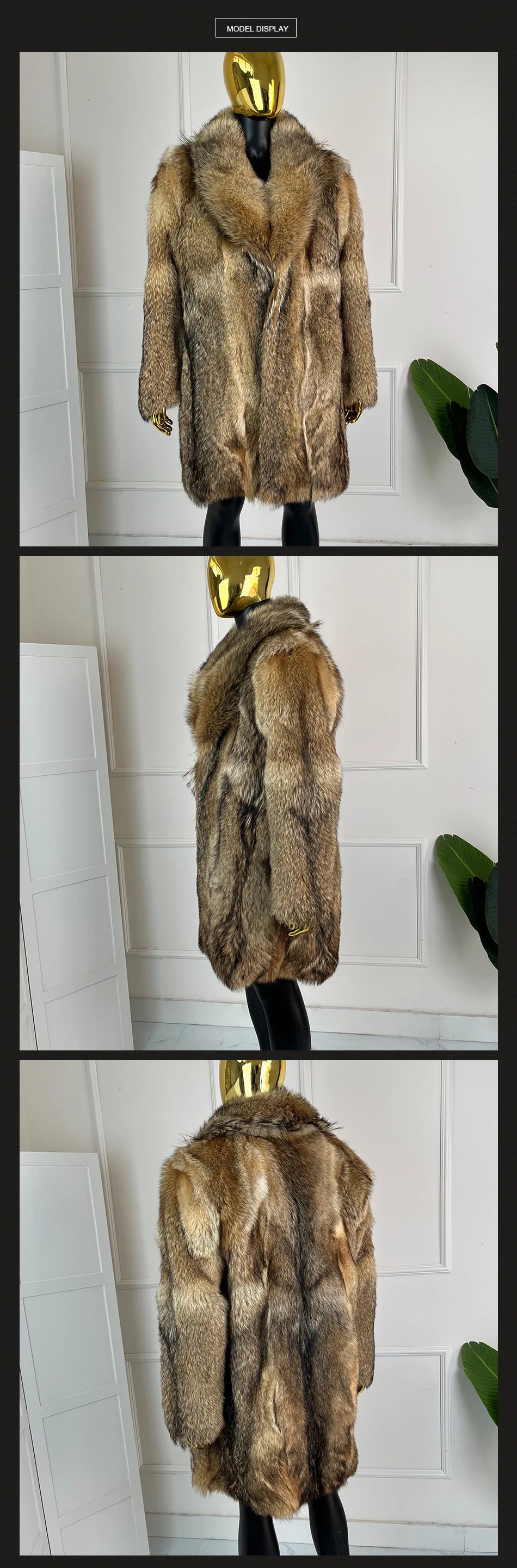Real Fur Coat For Men Coyote Fur Coat Natural Wolf Fur Coats New Fashion Mens Clothing