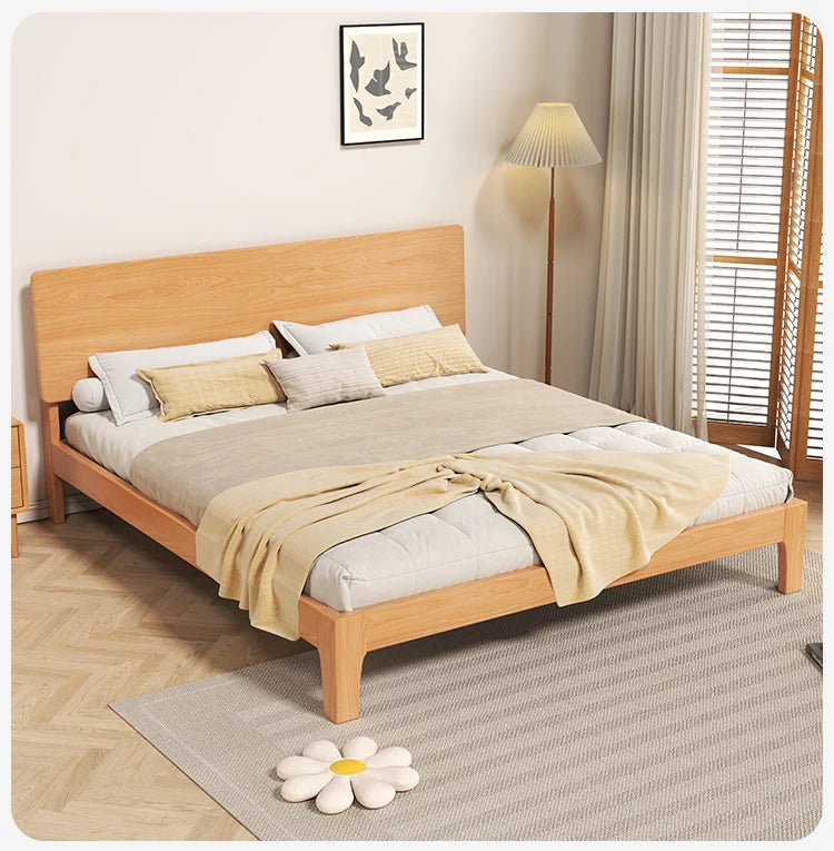 Elegant Storage Double Bed Frame Wood Platform Modern Twin Queen Bed Frame Full Size Nightstands Cama Moderno Lujo Furniture